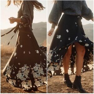 Christy Dawn Black Floral James Skirt Raven High Low Skirt